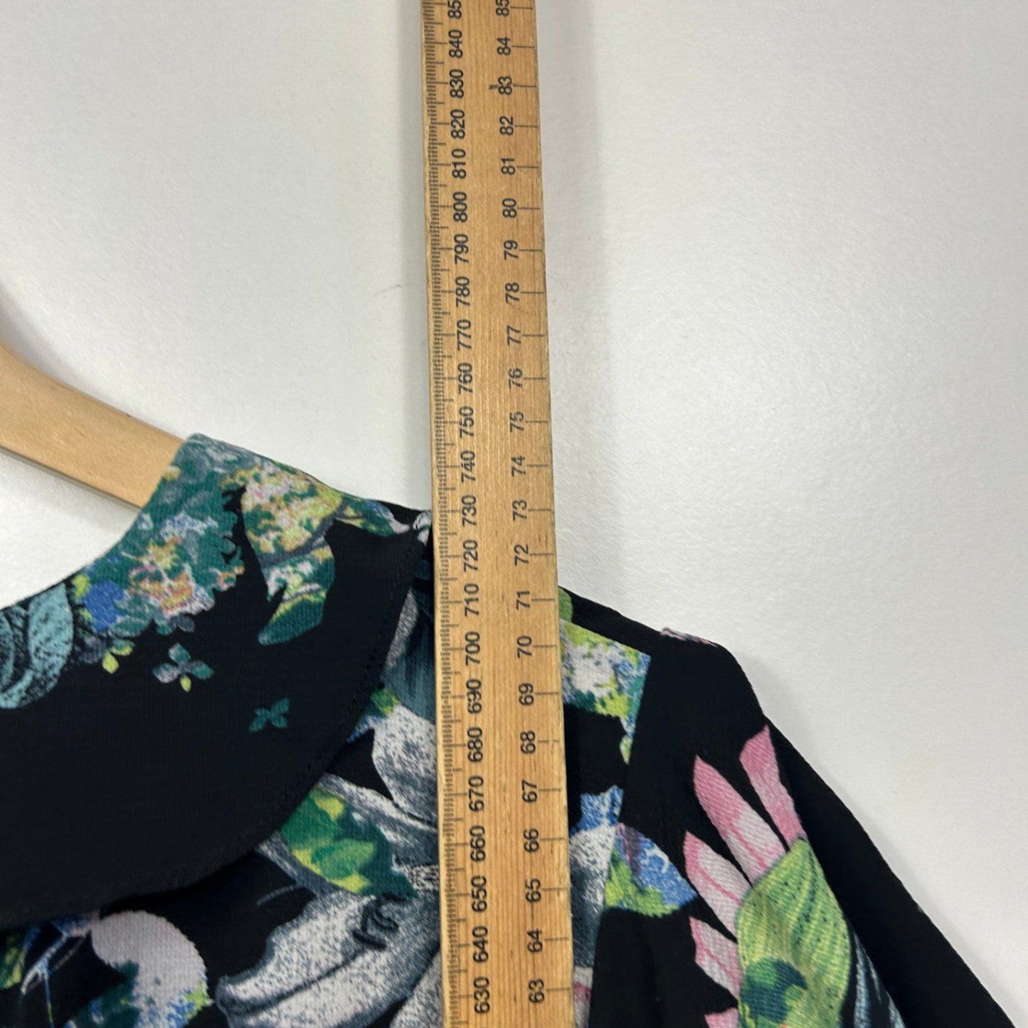 City Chic Black Floral Short Sleeve Faux Wrap Blouse Size XL 22 Plus