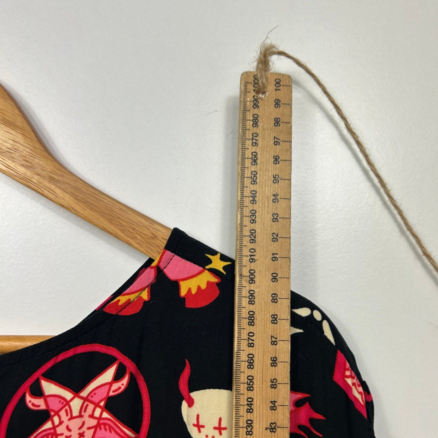 Black Friday Gothic Smock Dress Tarot Halloween Spooky Print Size 24