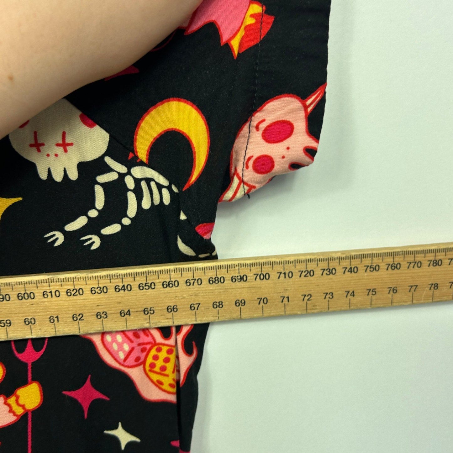 Black Friday Gothic Smock Dress Tarot Halloween Spooky Print Size 24