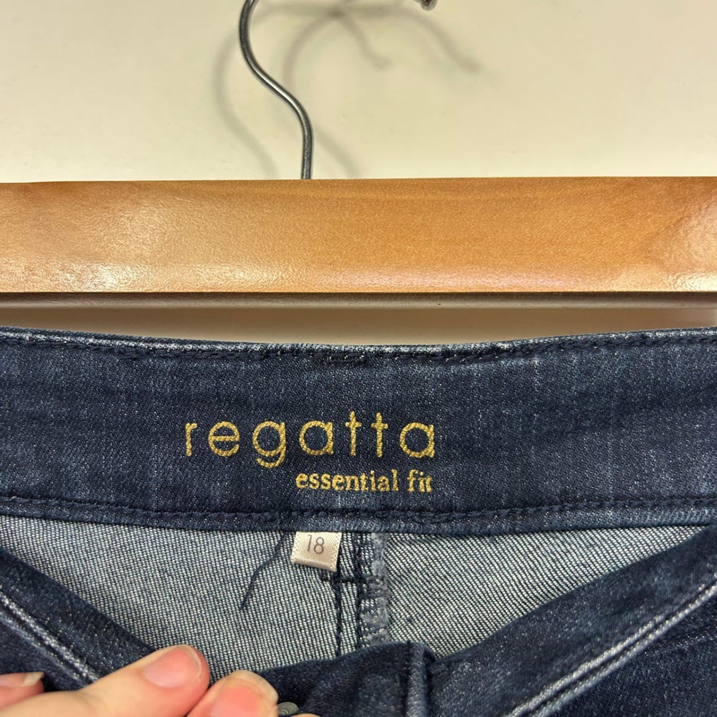 Regatta Womens Blue Cotton Blend Straight Leg Essential Fit Jeans Size 18