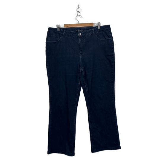 Regatta Womens Blue Cotton Blend Straight Leg Essential Fit Jeans Size 18