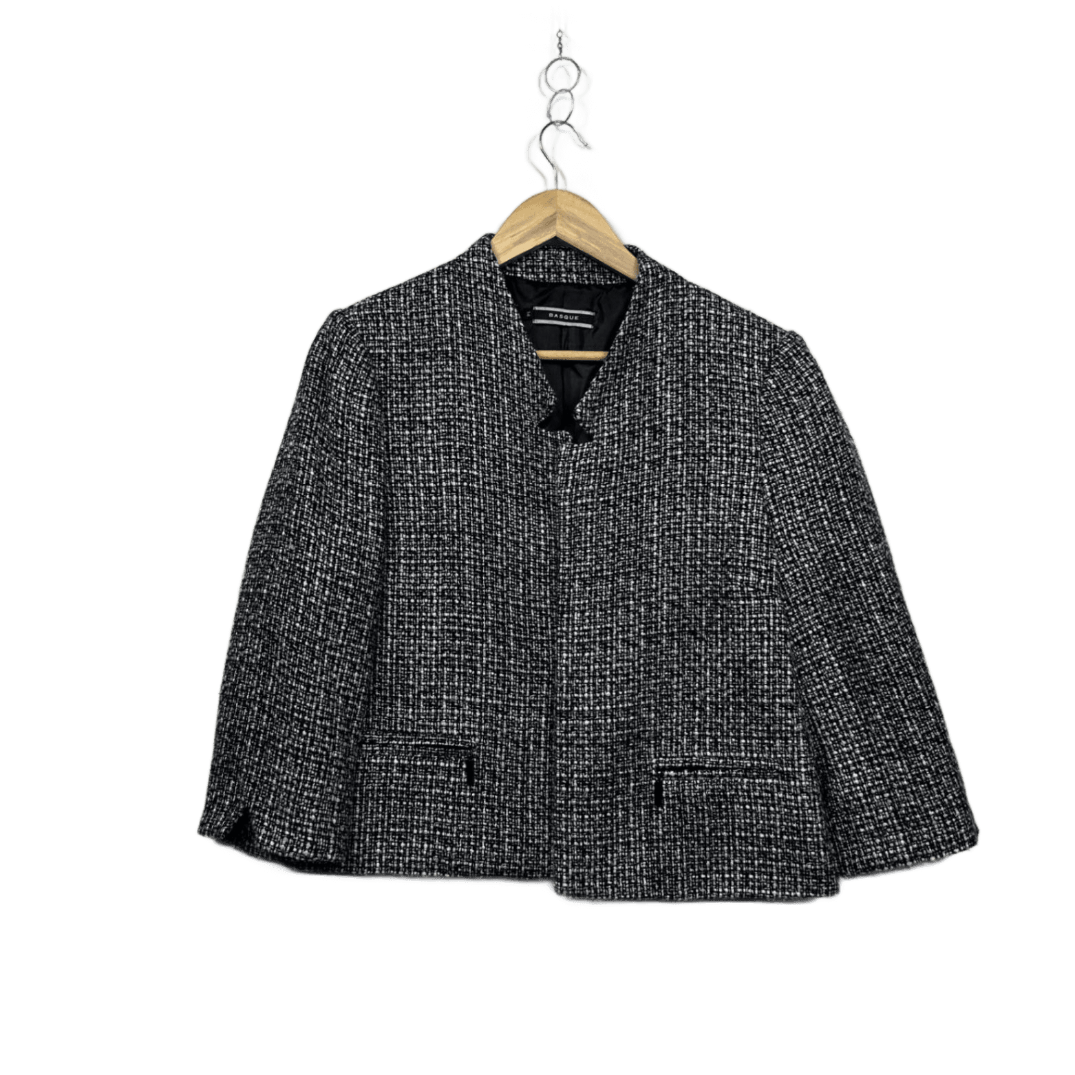 Basque Womens  Black White Tweed Jacket Blazer Size 14