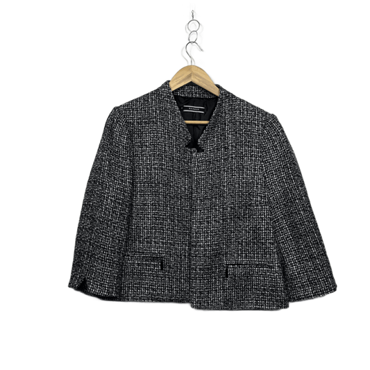 Basque Womens  Black White Tweed Jacket Blazer Size 14