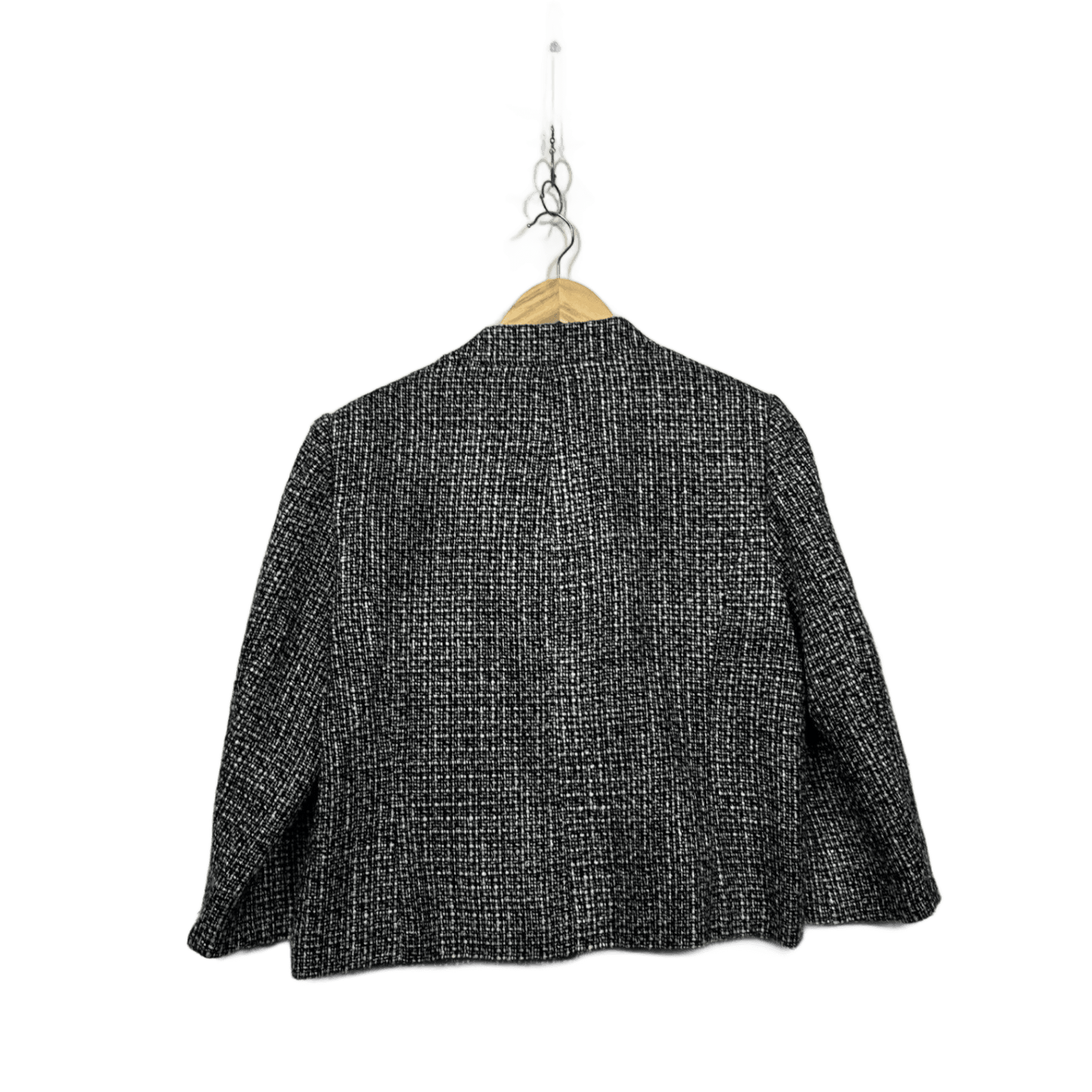 Basque Womens  Black White Tweed Jacket Blazer Size 14