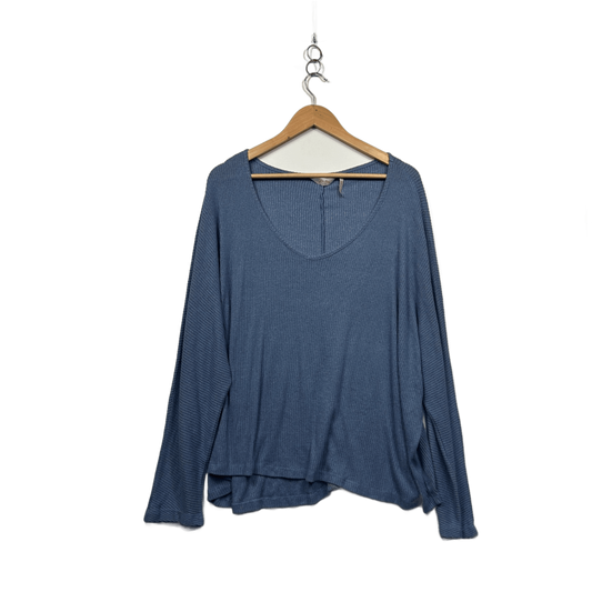 Millers Womens Blue Long Sleeve Scoop Neck Pullover Top Size 22