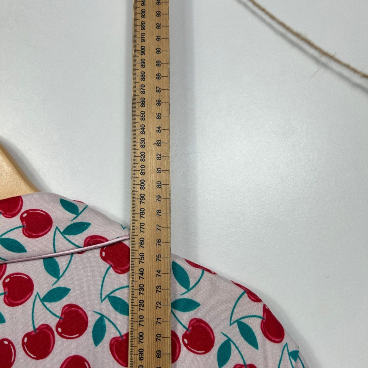 edited Sleep Pink Cherry Print Button Up Pyjama Shirt Top Size 26