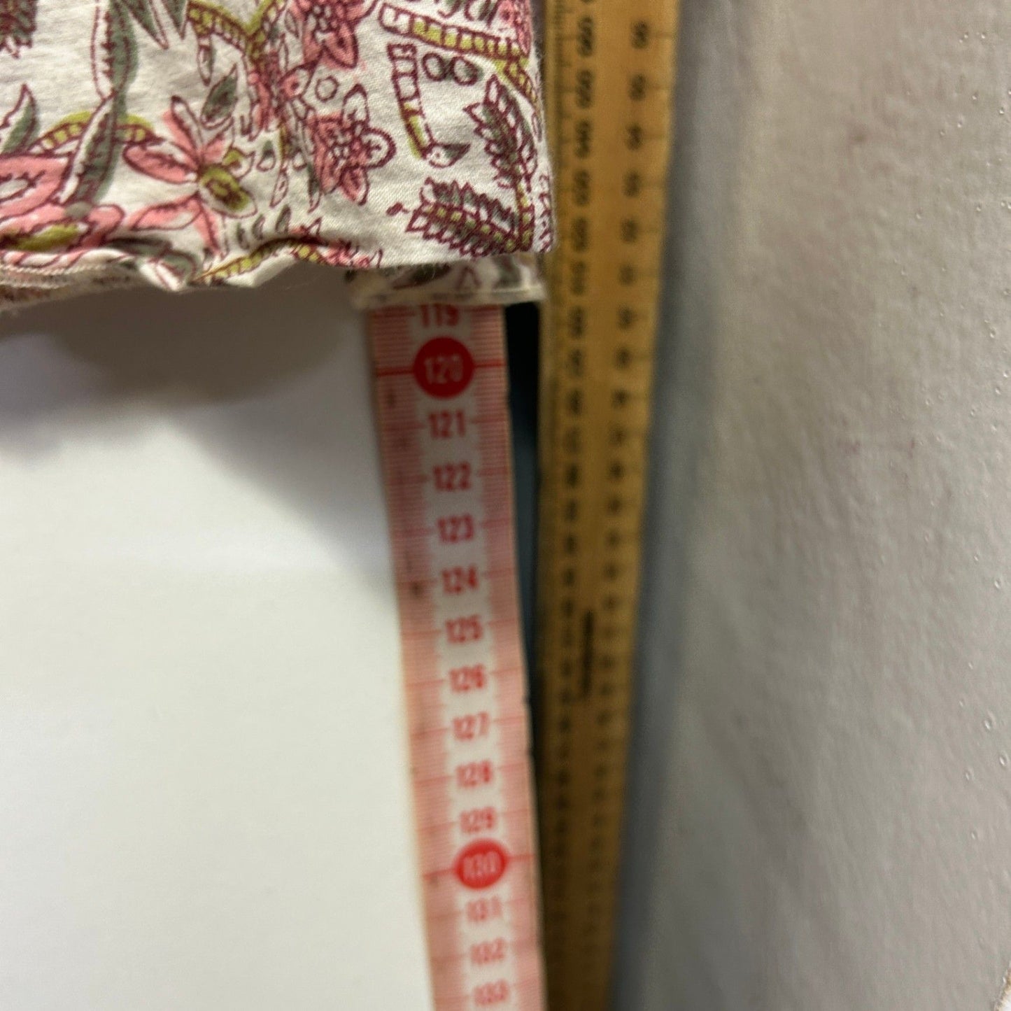 Womens Pink White Cotton 3/4 Sleeve Floral Boho Maxi Dress Size 2XL