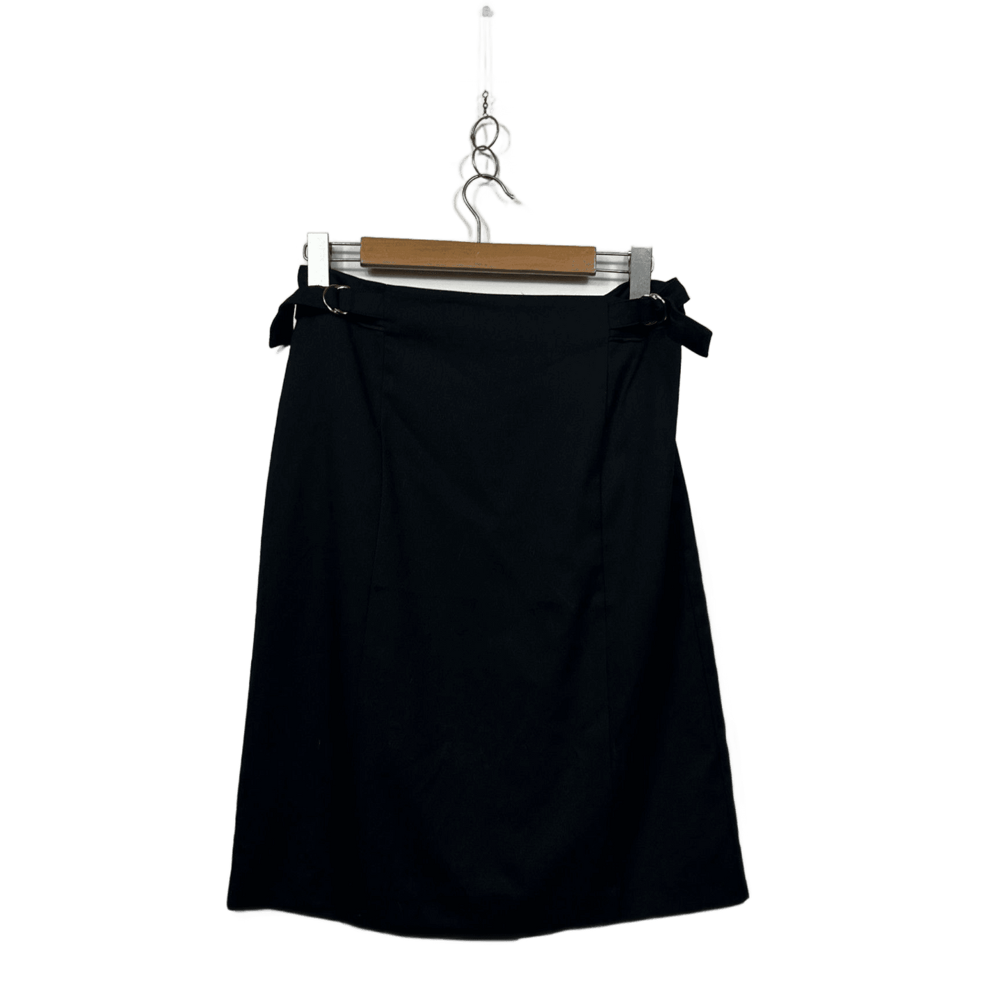 Portmans Womens Black Belted A-line Skirt Size 14