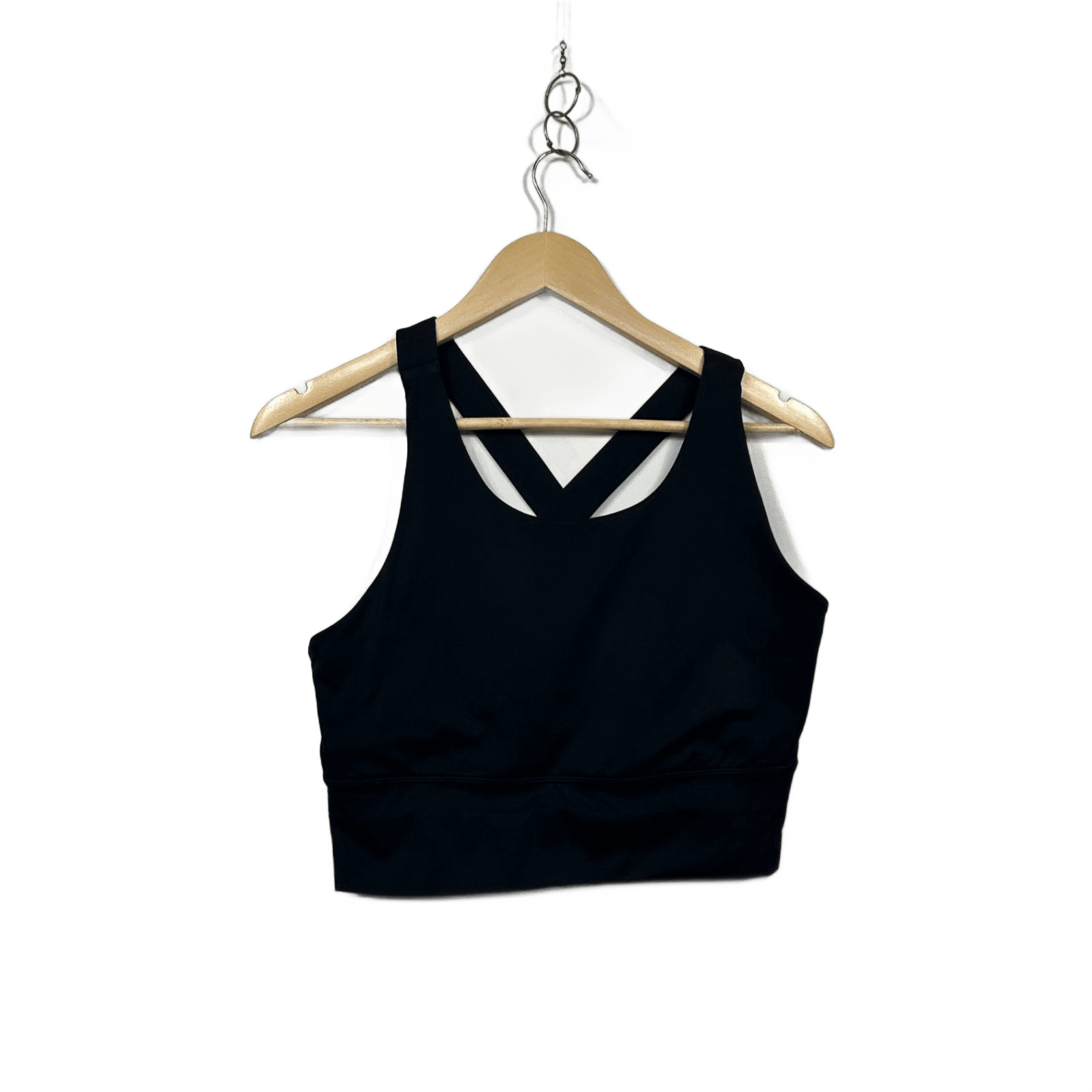 Anko Active Sports Crop Top Size 14 Black Stretch Gym Cross Back