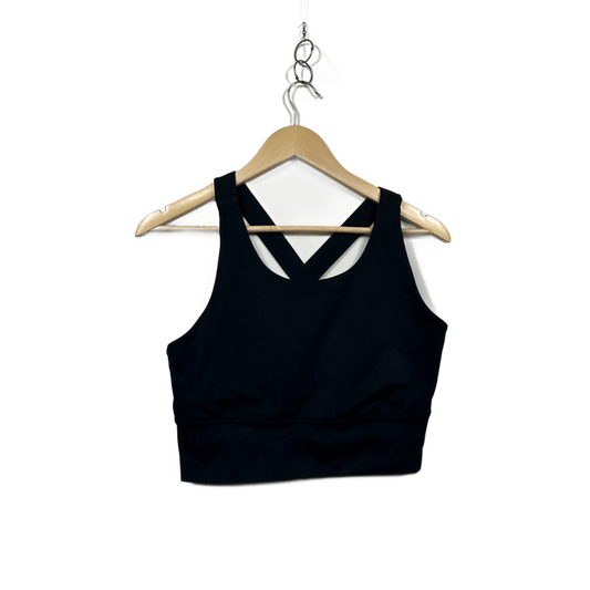 Anko Active Sports Crop Top Size 14 Black Stretch Gym Cross Back
