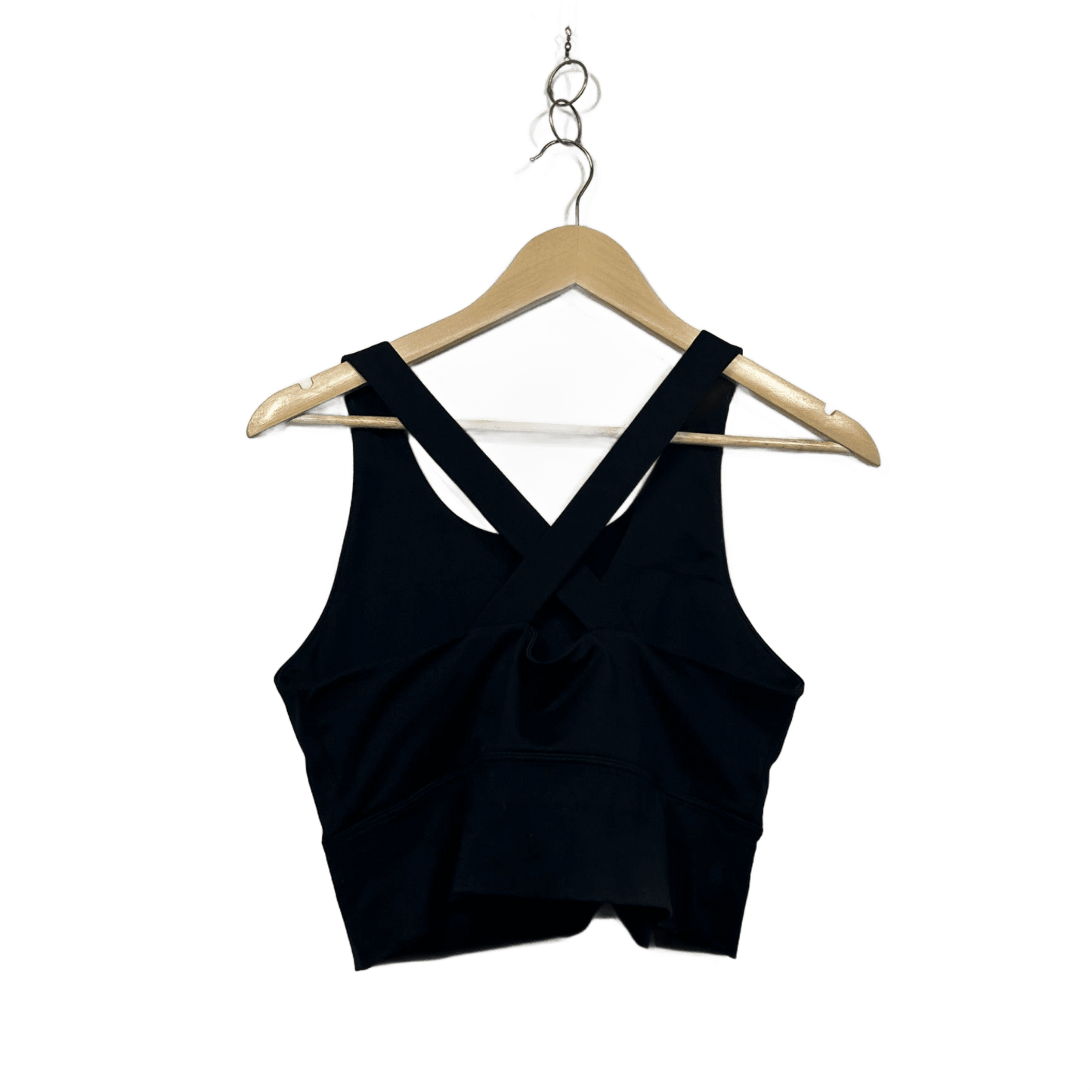 Anko Active Sports Crop Top Size 14 Black Stretch Gym Cross Back