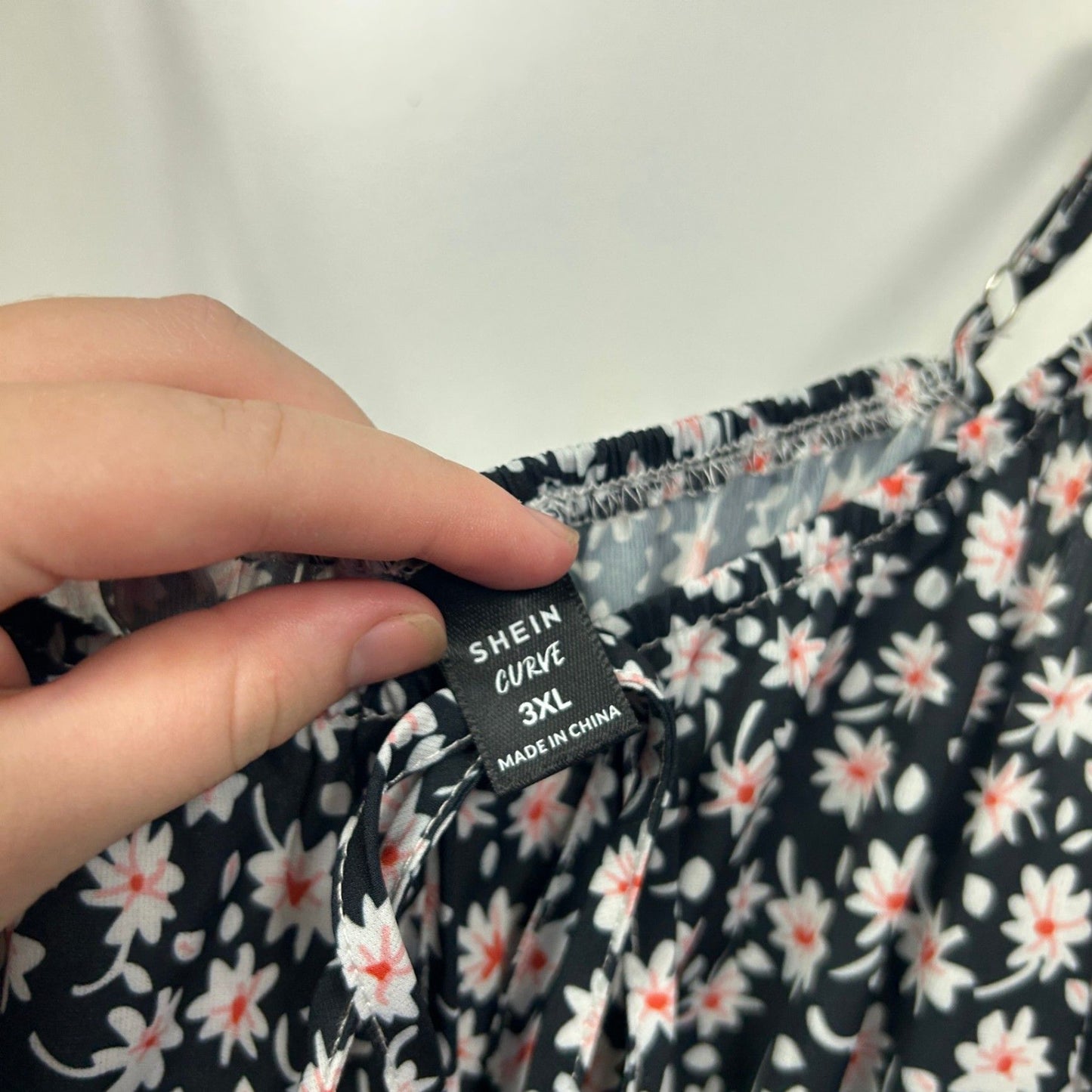 Shein Womens Black Floral Sleeveless Dress Size 3XL