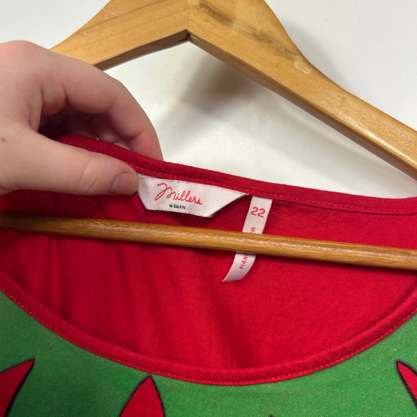 Millers Womens Christmas Elf Cotton T-shirt Top Size 22