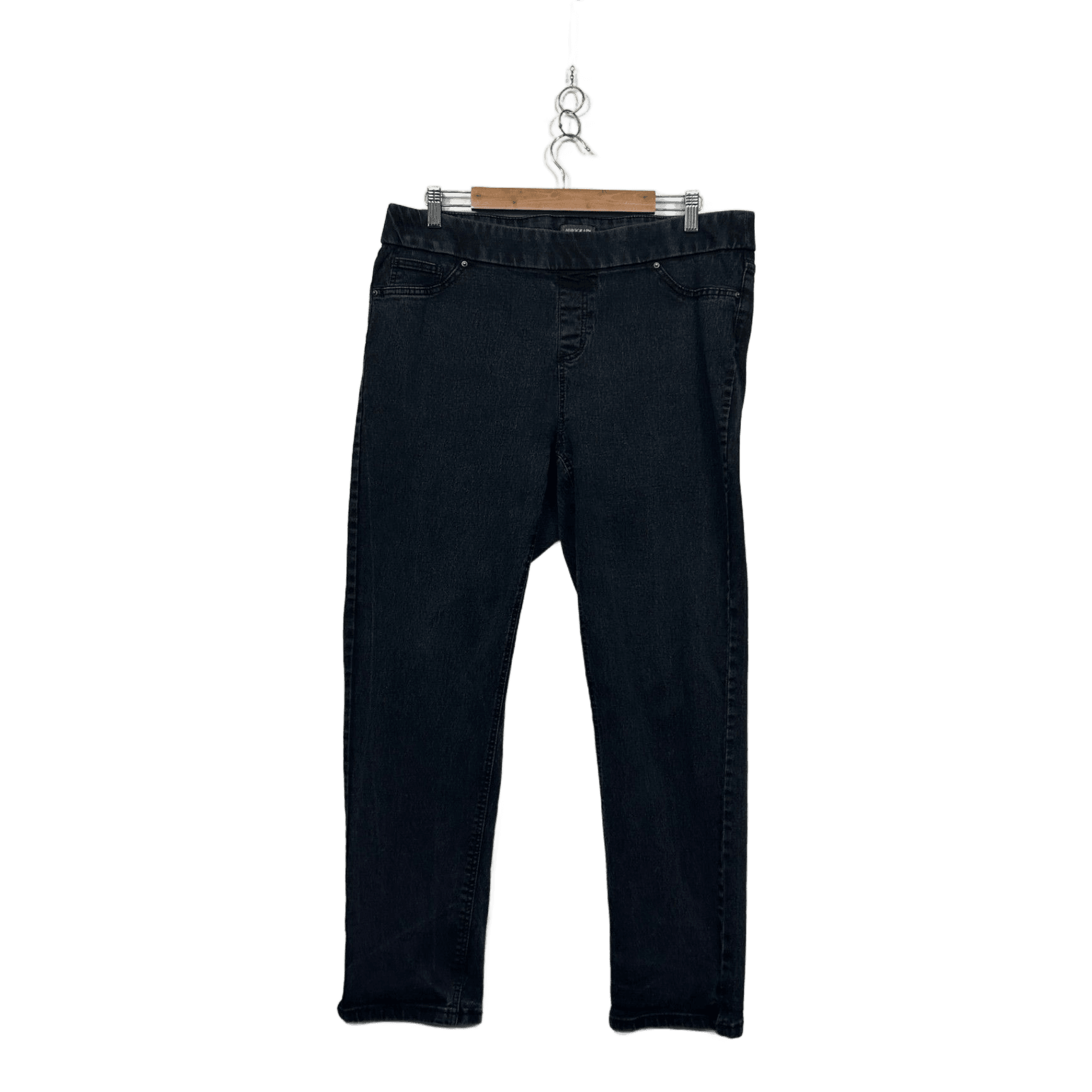 Autograph Black Denim Cotton Blend Stretch Pockets Pull On Jeans Size 18