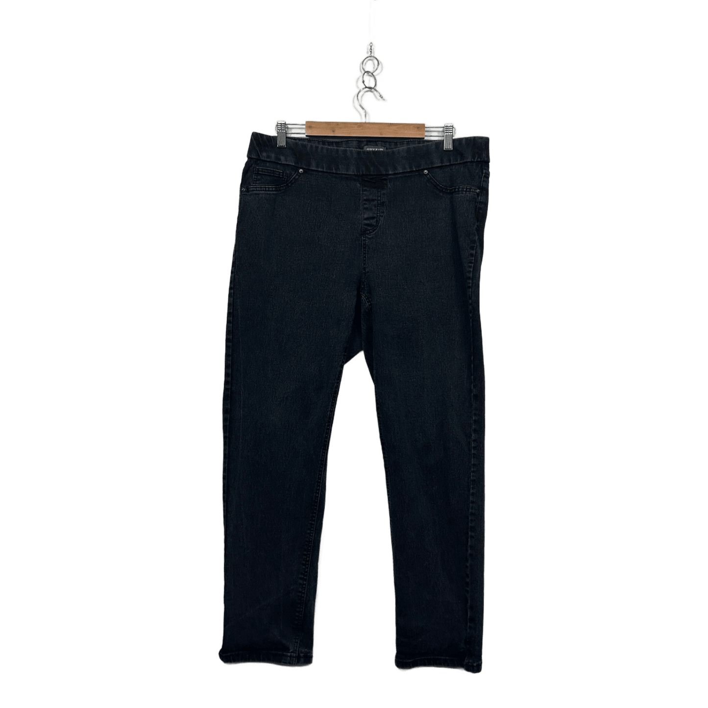 Autograph Black Denim Cotton Blend Stretch Pockets Pull On Jeans Size 18