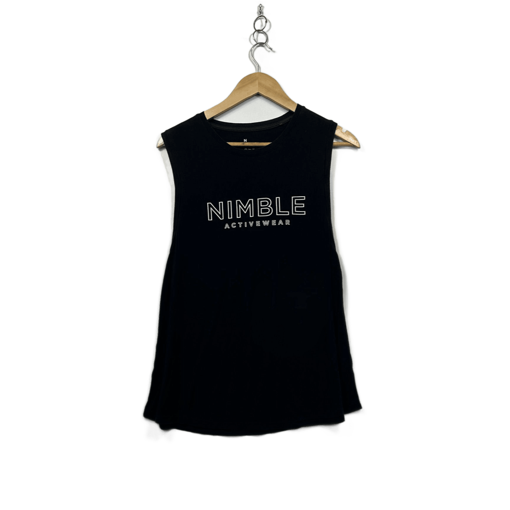 Nimble Activewear Womens Black Sleeveless Muscle Tank Top Size 14