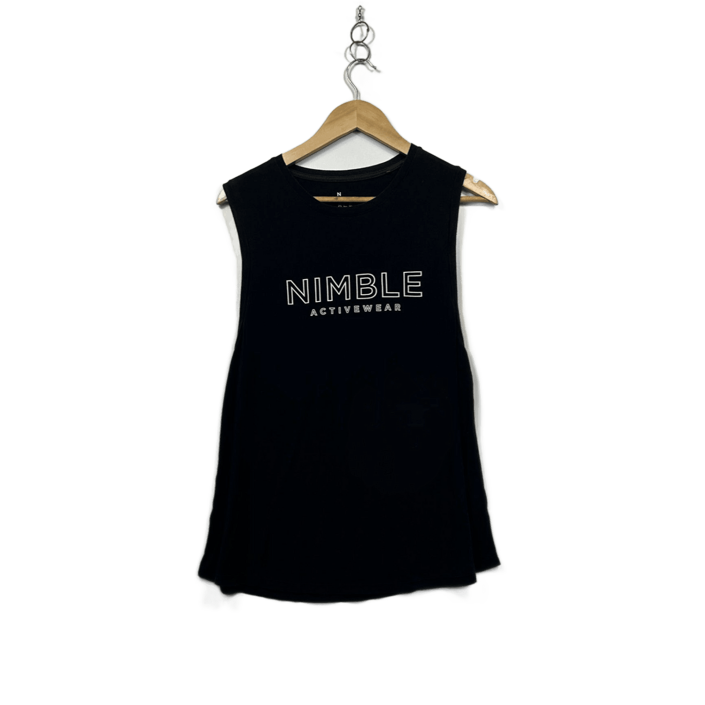 Nimble Activewear Womens Black Sleeveless Muscle Tank Top Size 14