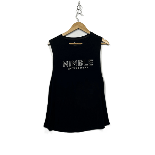 Nimble Activewear Womens Black Sleeveless Muscle Tank Top Size 14