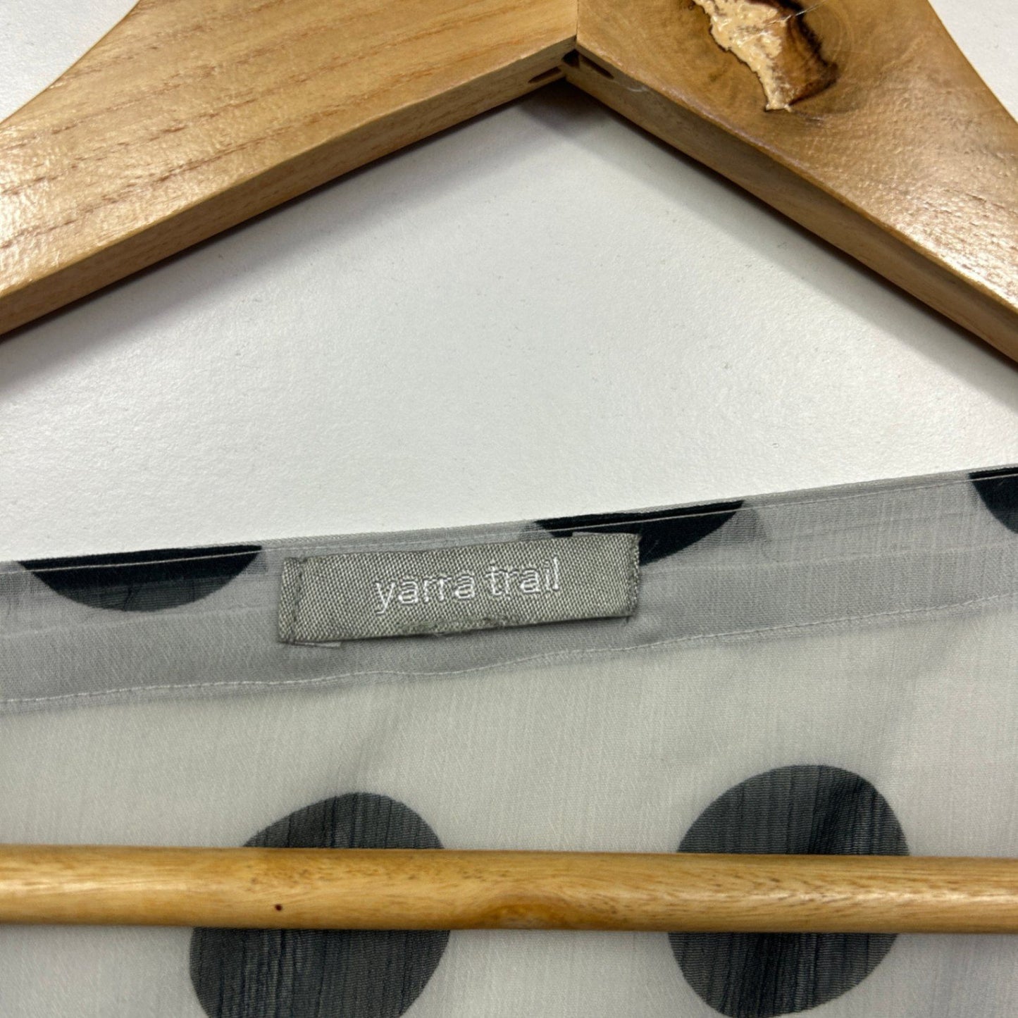 Yarra Trail Grey Black Sheer Polka Dots Kaftan Top One Size