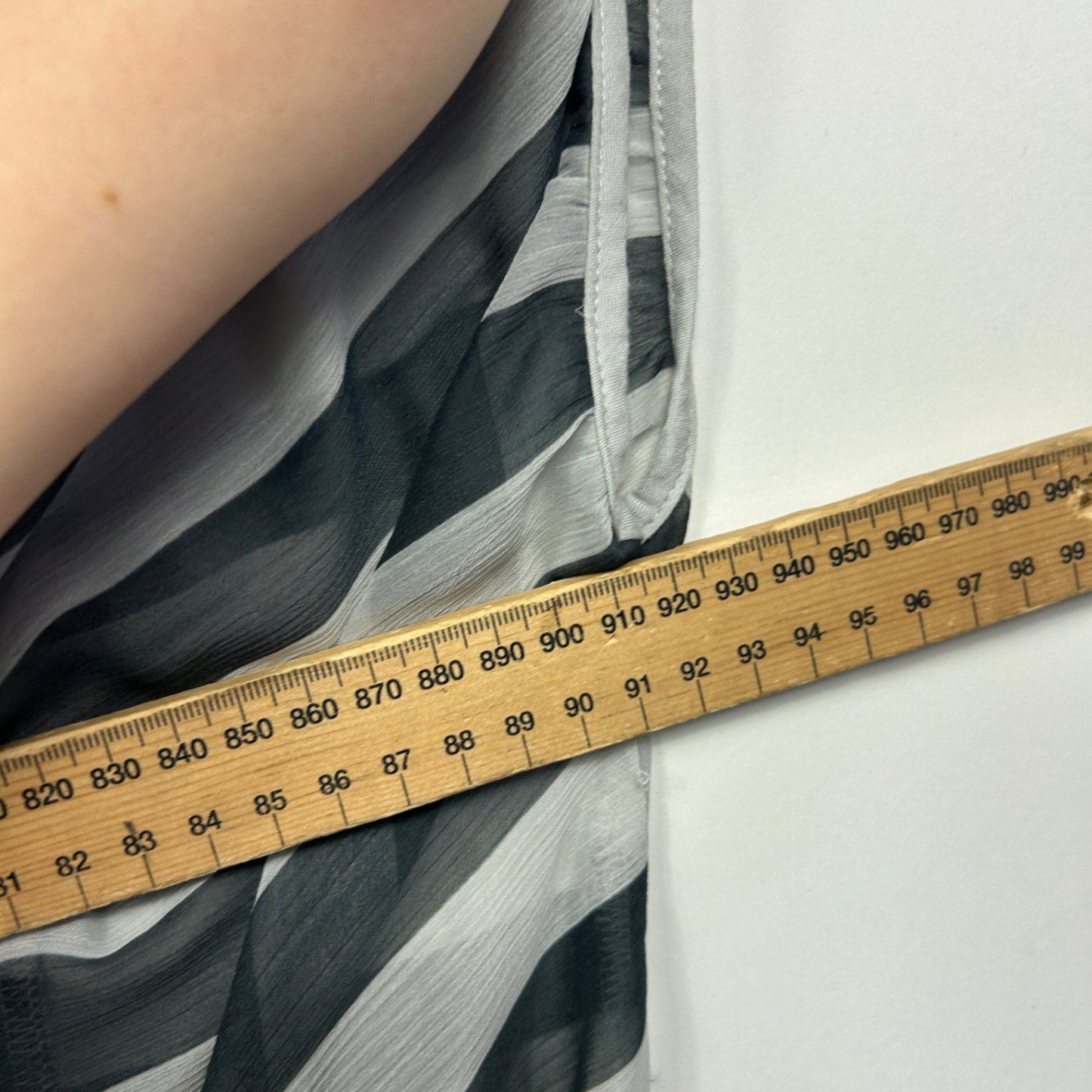 Yarra Trail Grey Black Sheer Polka Dots Kaftan Top One Size