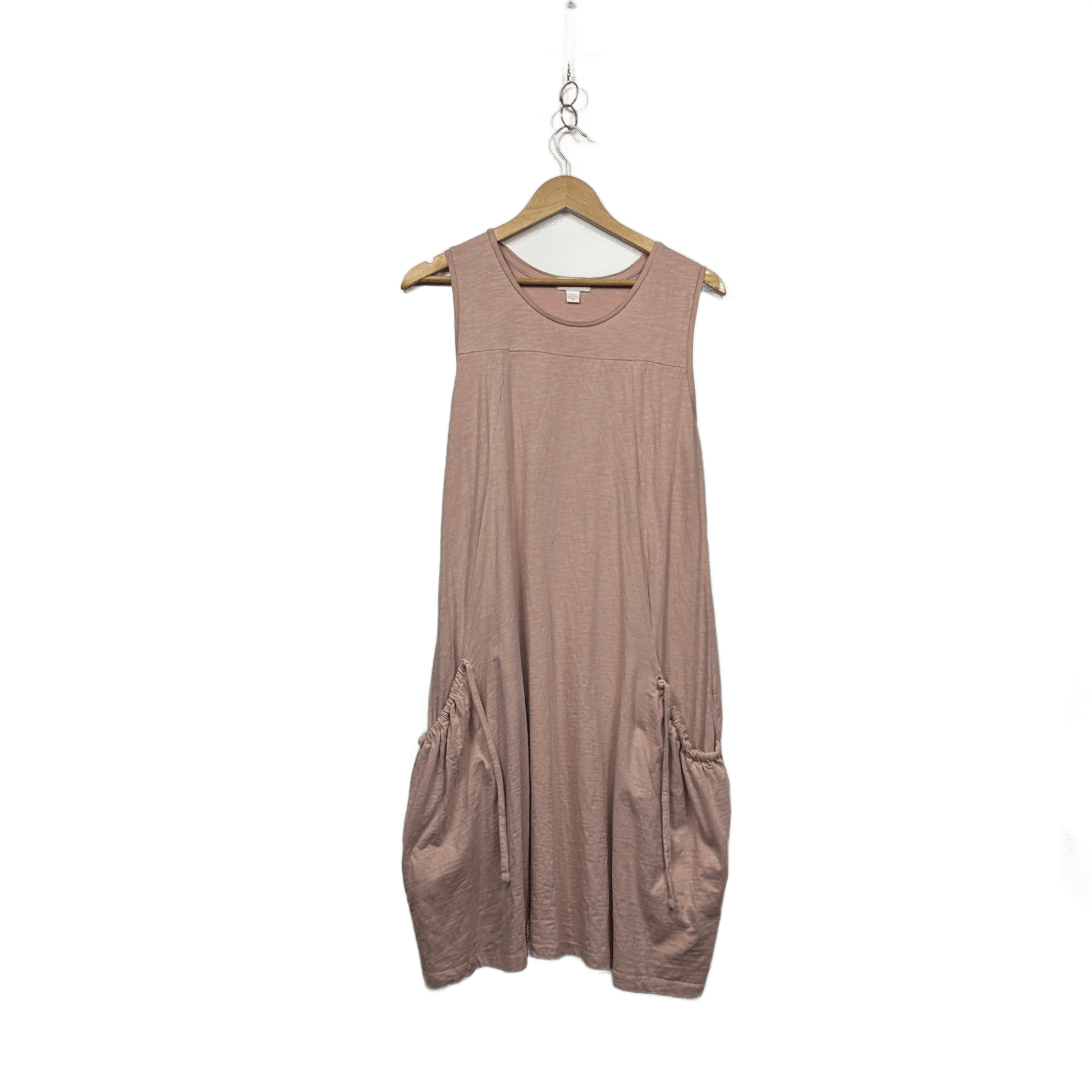 Capture Womens Pink Cotton Sleeveless Midi Scoop Neck Casual Dress Size 16