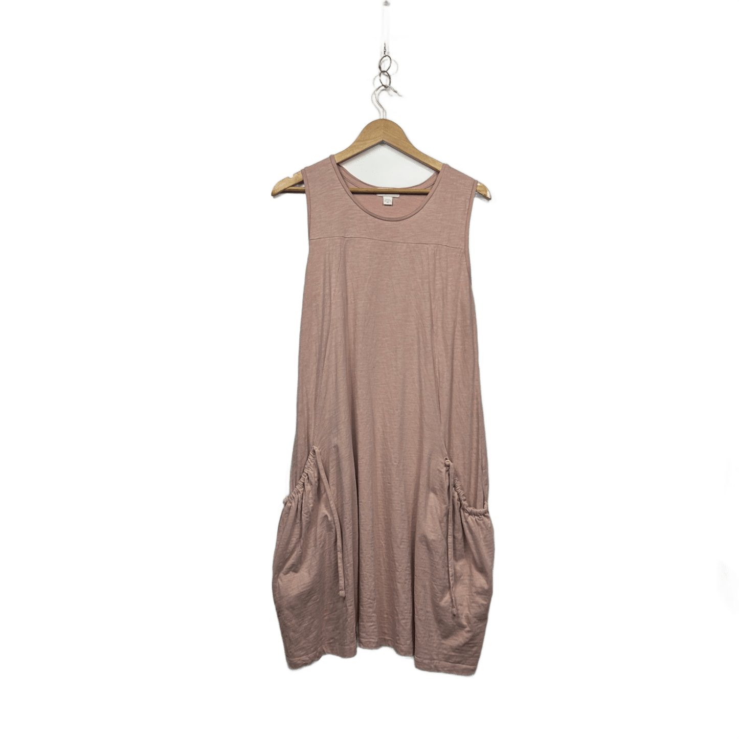 Capture Womens Pink Cotton Sleeveless Midi Scoop Neck Casual Dress Size 16