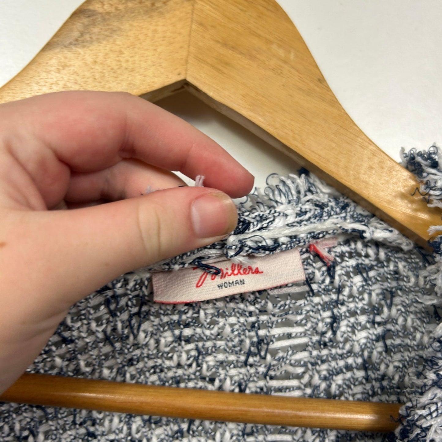 Millers Womens Blue White Textured Knit Cardigan Size 16 - 18