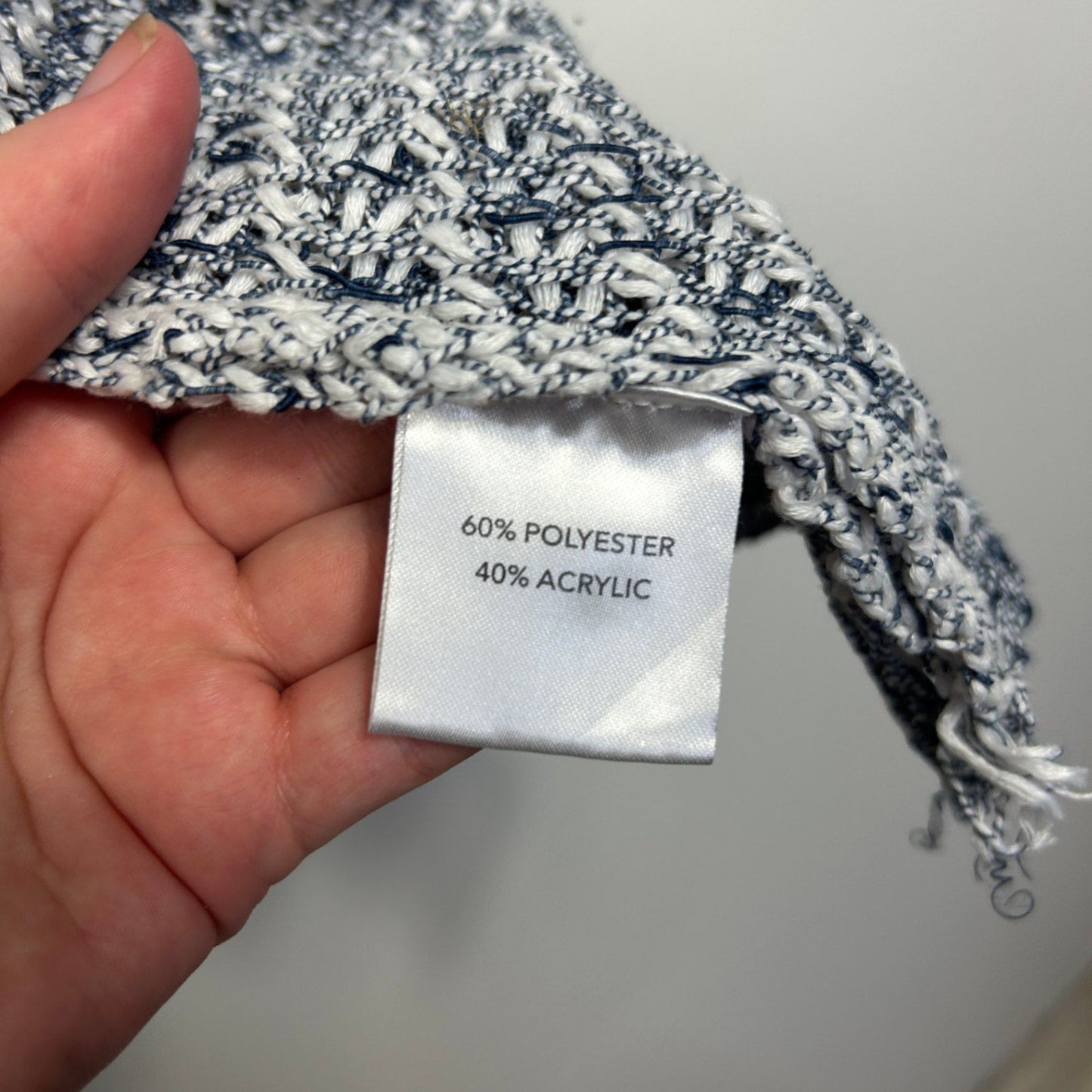 Millers Womens Blue White Textured Knit Cardigan Size 16 - 18