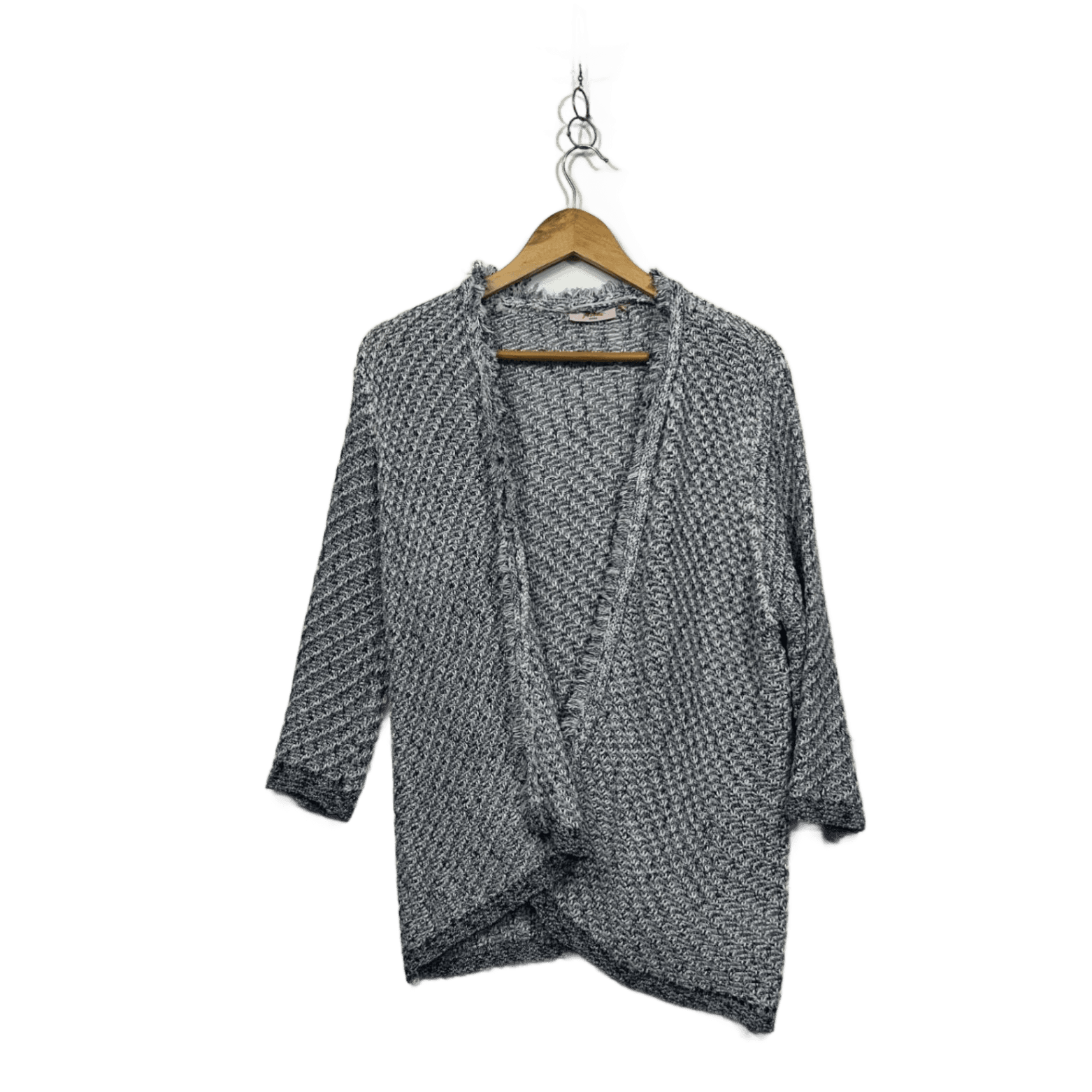 Millers Womens Blue White Textured Knit Cardigan Size 16 - 18