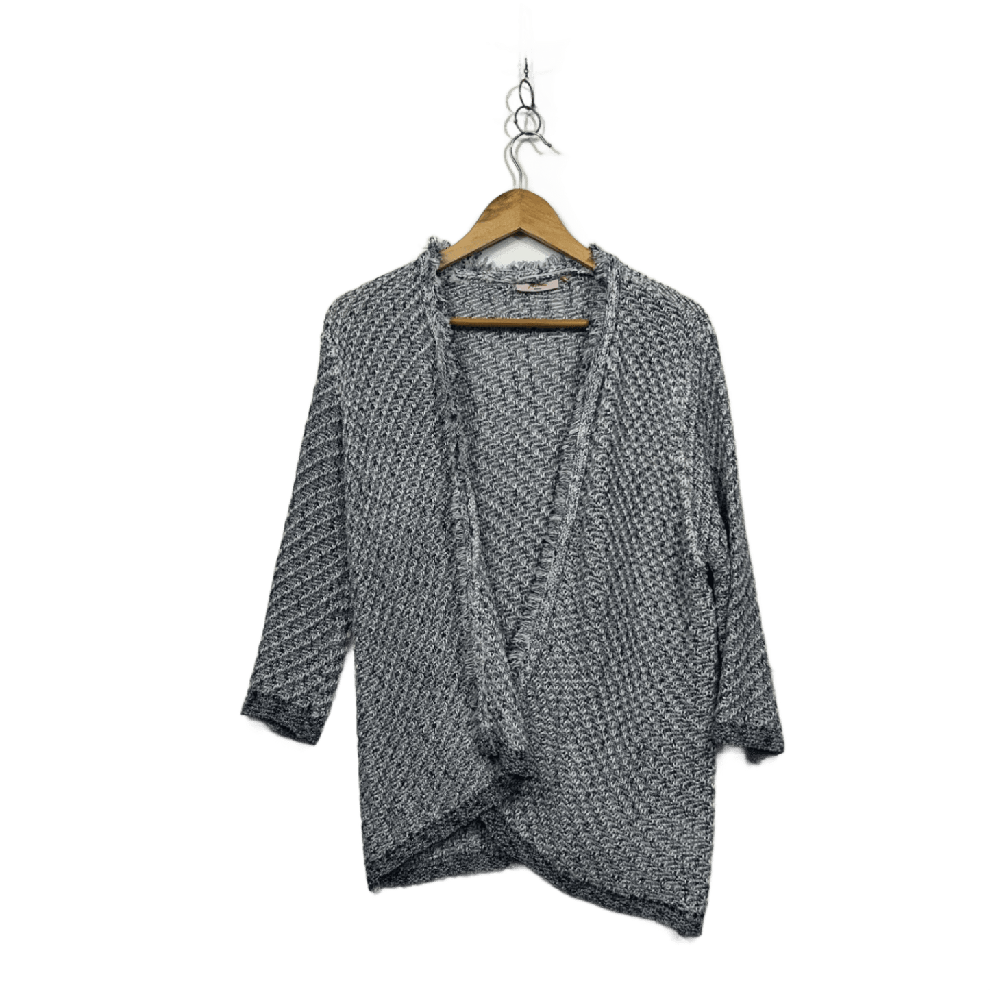 Millers Womens Blue White Textured Knit Cardigan Size 16 - 18