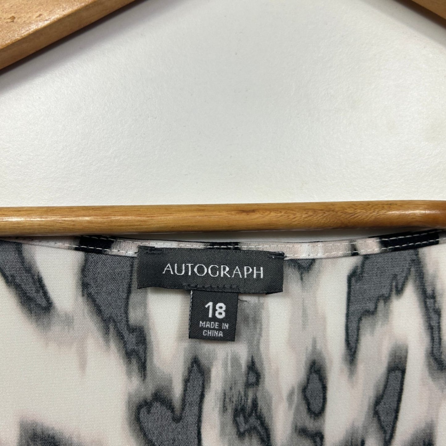 Autograph Black White Bell Long Sleeve Tunic Blouse Top Size 18