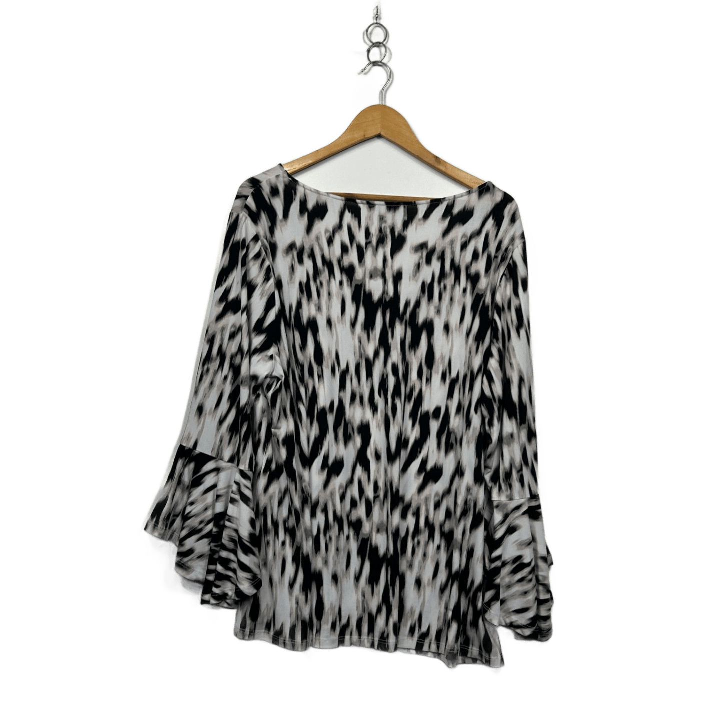 Autograph Black White Bell Long Sleeve Tunic Blouse Top Size 18