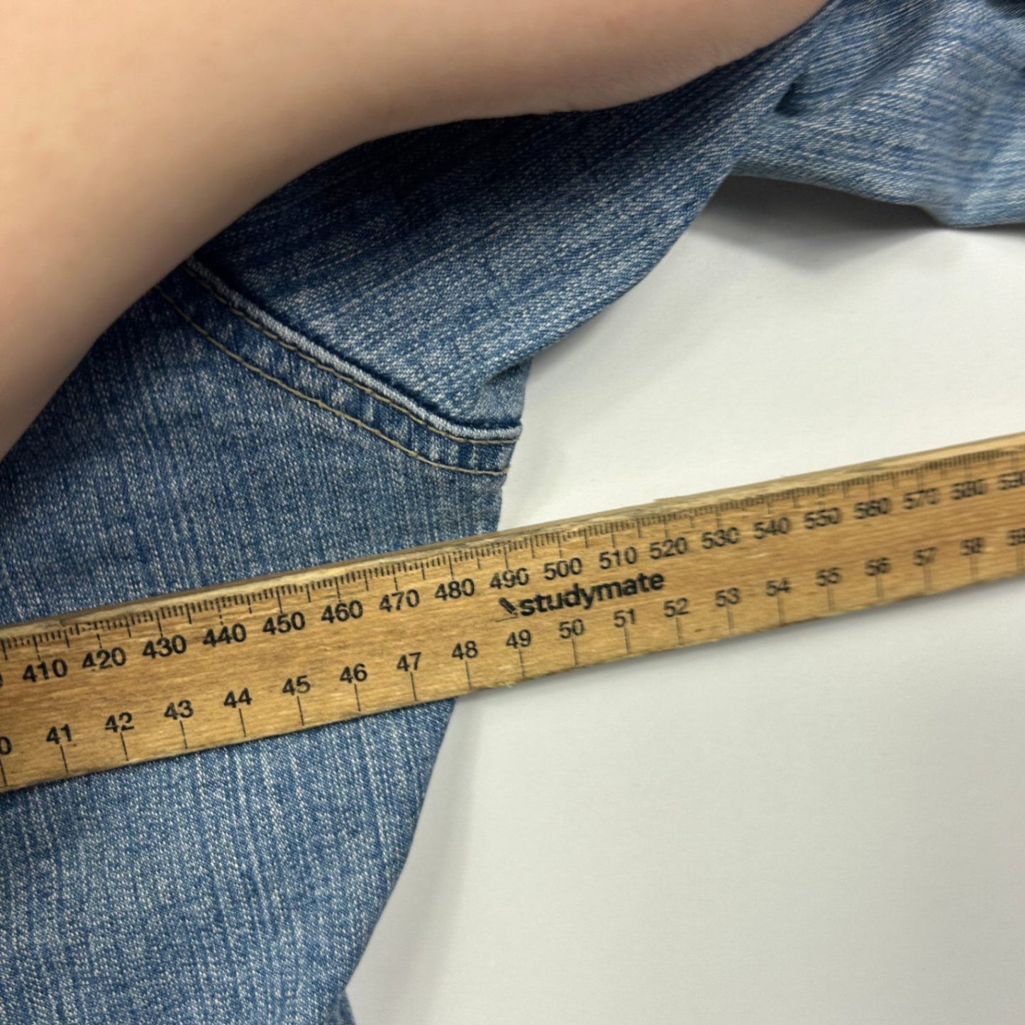 Capture Womens Blue Denim Jacket Long Sleeve Casual Fitted Button Up Size L