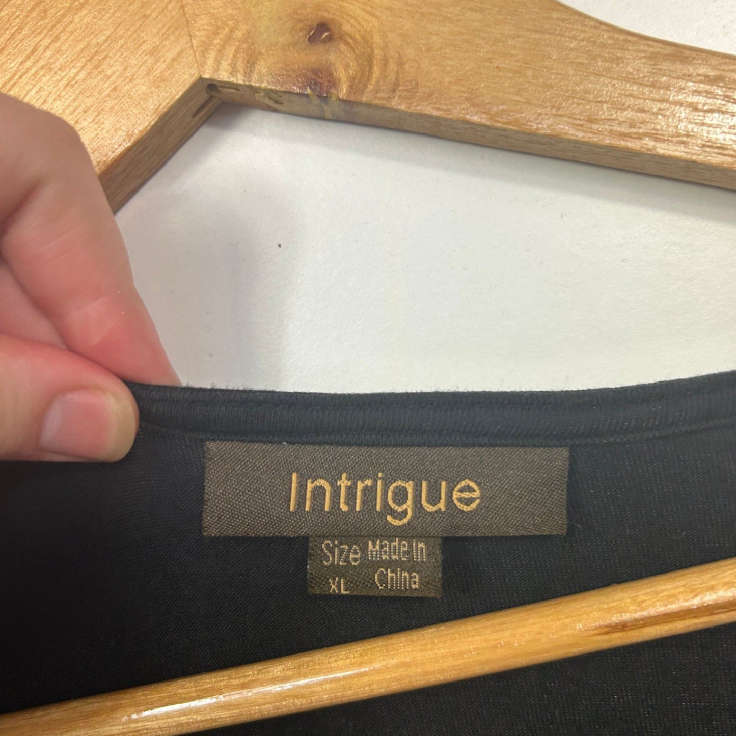 Intrigue Womens Black Long Sleeve Shift Dress Size XL