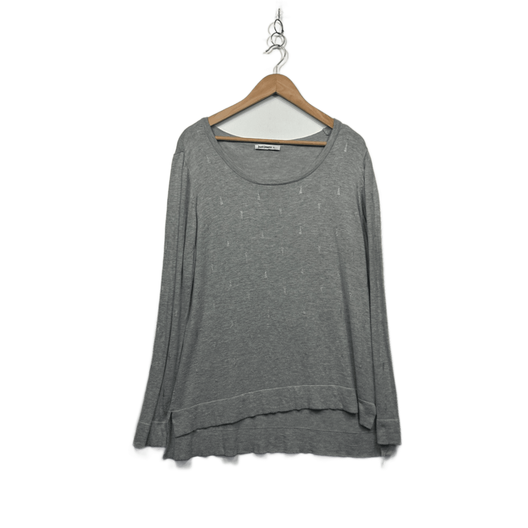 Just Jeans Grey Long Sleeve Scoop Neck Knit Top Jumper Size XL