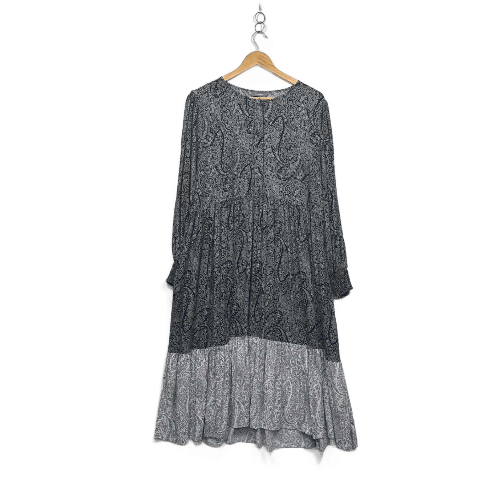 Sussan Black White Paisley Print Maxi Dress Size 14-16?