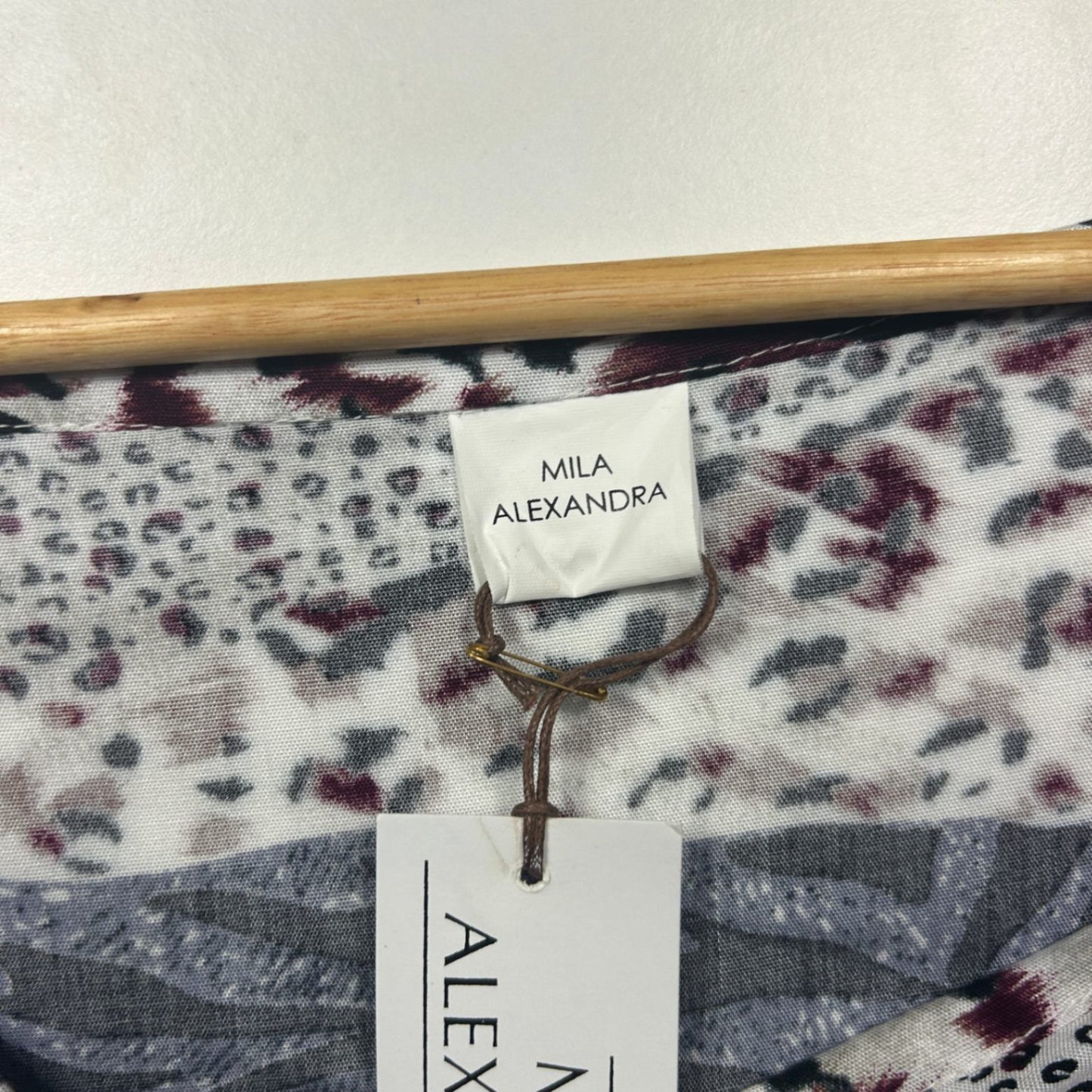 Mila Alexandra Womens Blue White Black V Neck Kaftan Top Blouse One Size