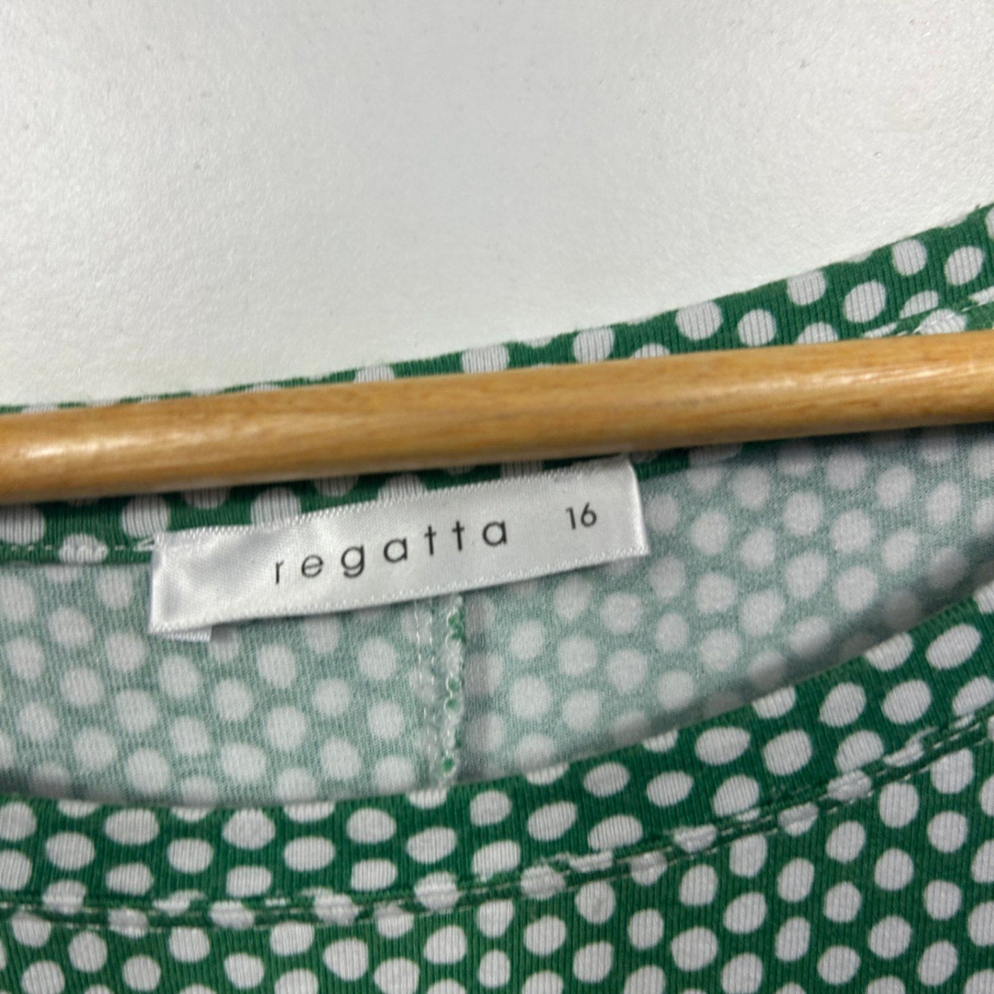 Regatta Womens Green Short Sleeve Crew Neck Polka Dot Casual Top Size 16