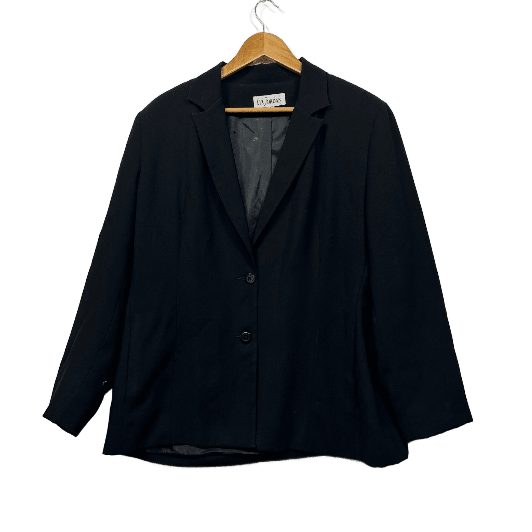 Liz Jordan Black Classic Smart Blazer Jacket Size 18