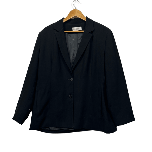 Liz Jordan Black Classic Smart Blazer Jacket Size 18