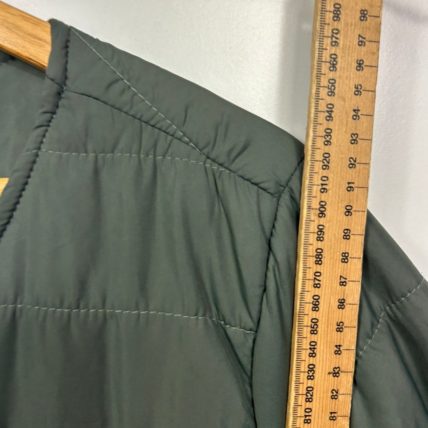 Autograph Longline Quilted Puffer Coat Jacket Khaki Green  - Size 18