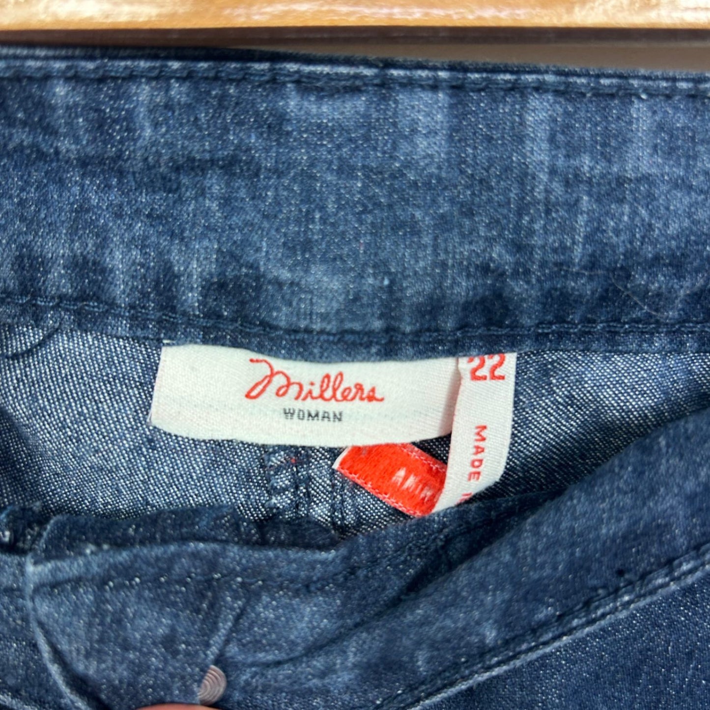 Millers Womens Blue Cotton Blend Denim Straight Jeans Size 22