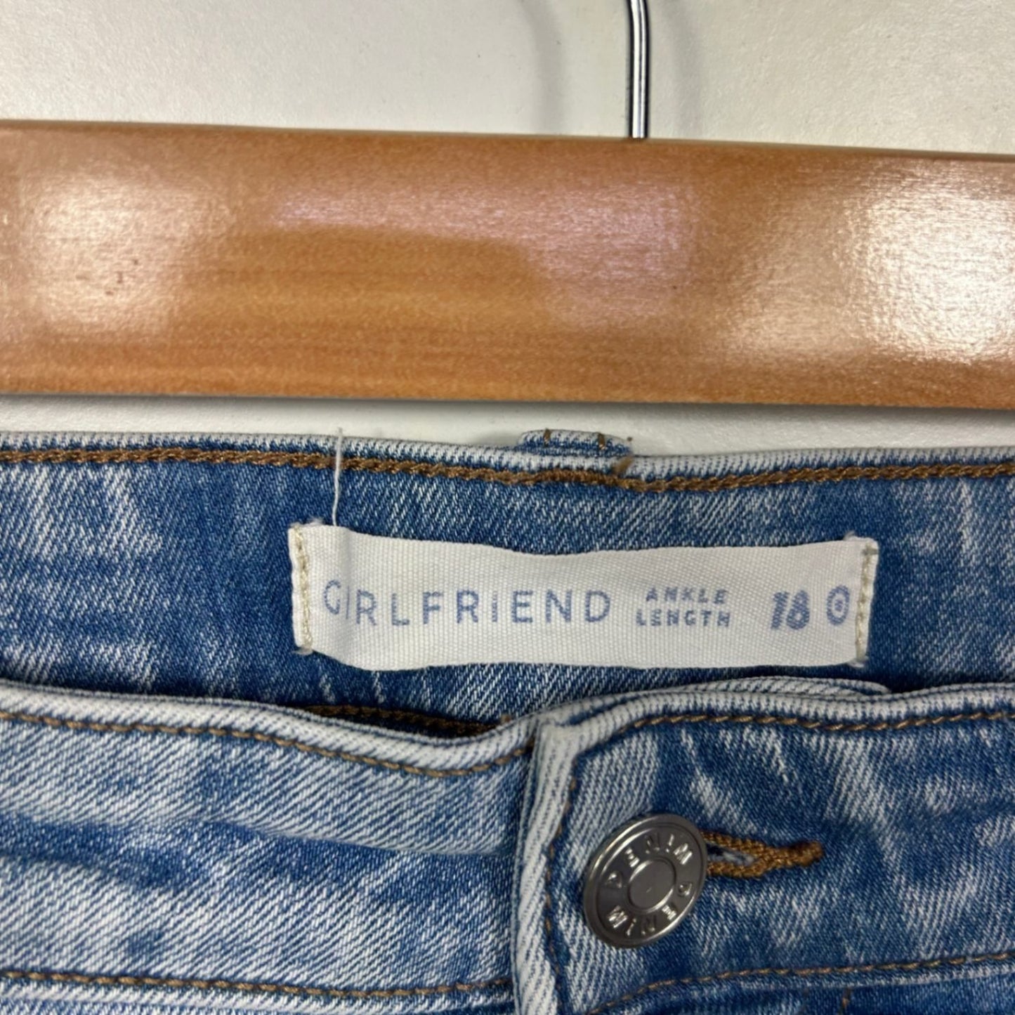 Target Girlfriend Womens Blue Girlfriend Ankle Length Jeans Size 18