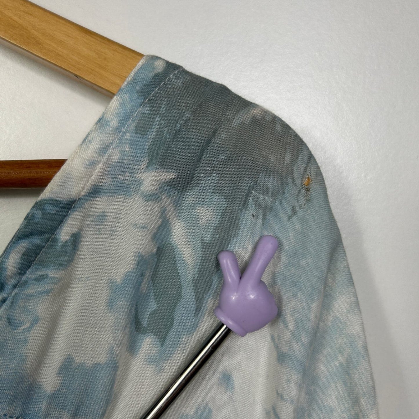 Tree Of Life Womens White Blue Tie-Dyek Kaftan Dress - One Size (faults)