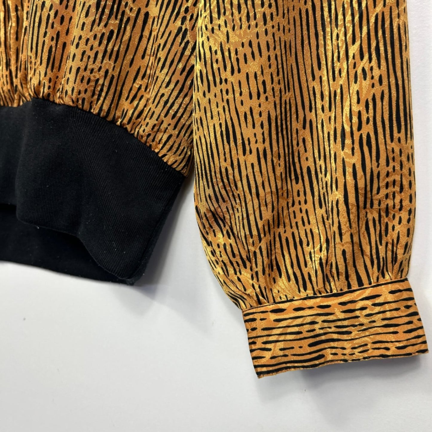 Vintage Regency Gold And Black Long Sleeve Animal Print Blouse Size 14
