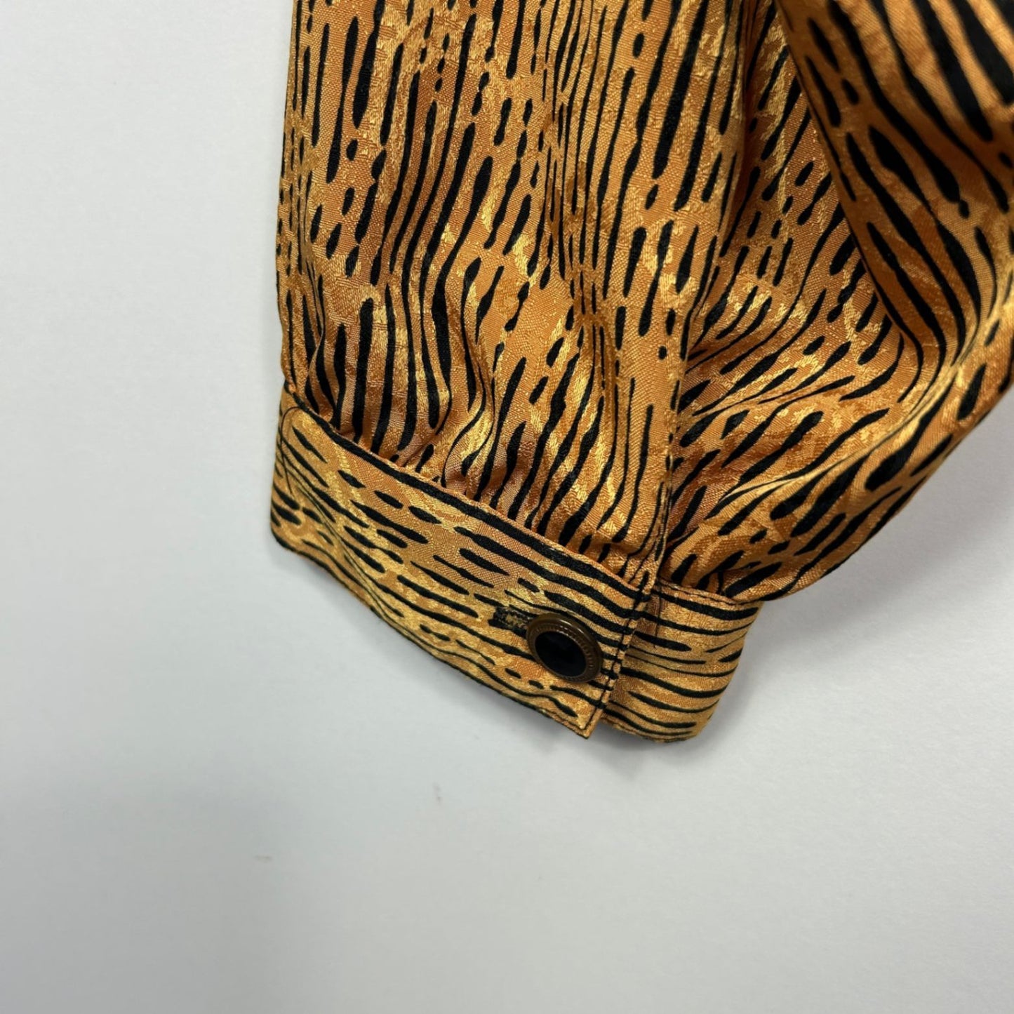 Vintage Regency Gold And Black Long Sleeve Animal Print Blouse Size 14