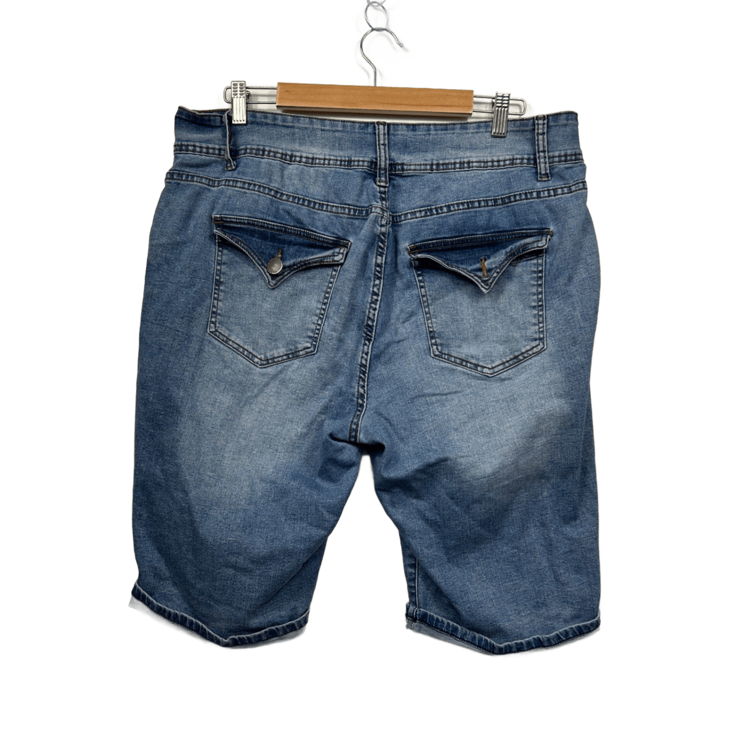 City Chic Denim Womens Blue Cotton Blend Jean Shorts Size 16