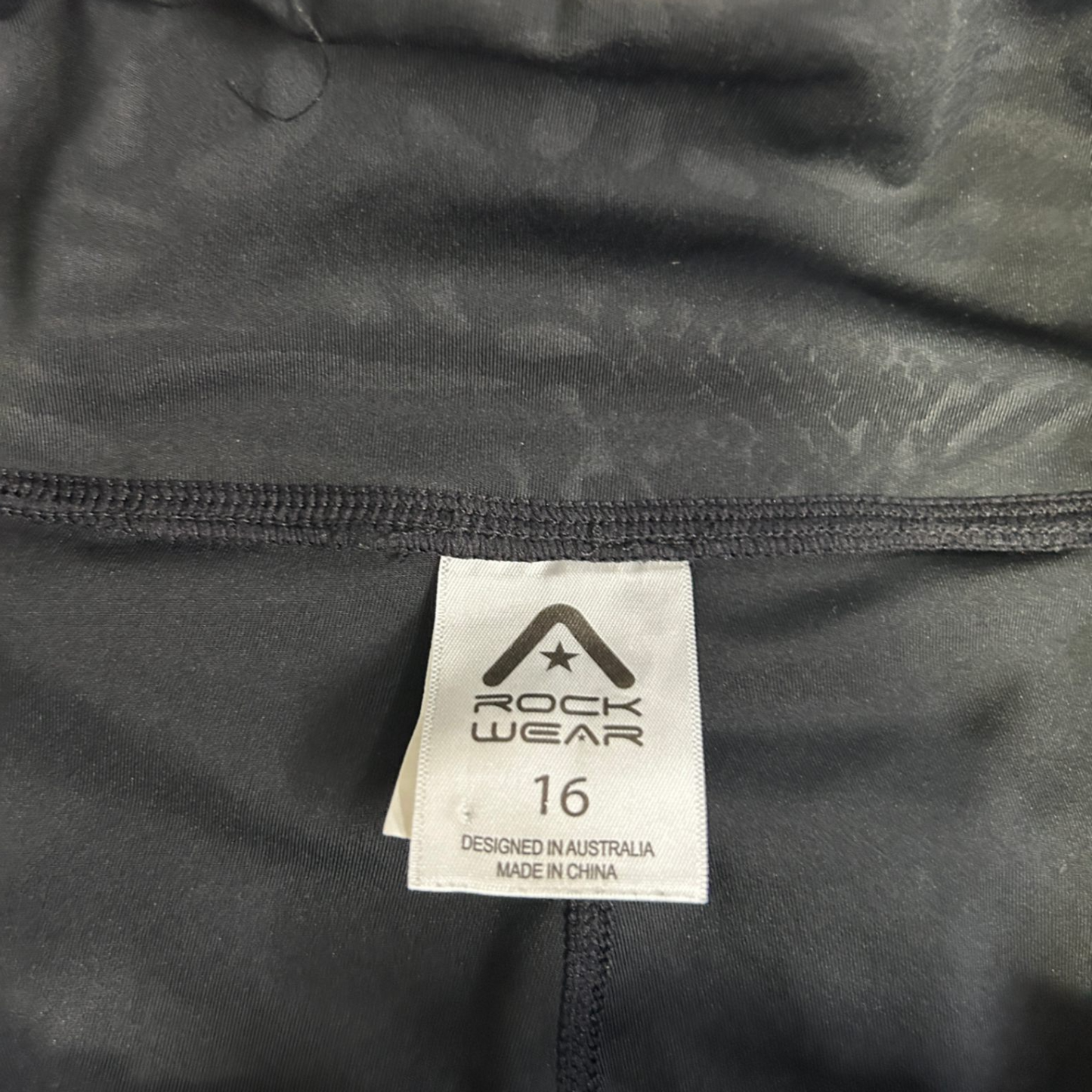 Rockwear  Black Patterned High-waist Active Shorts Size 16