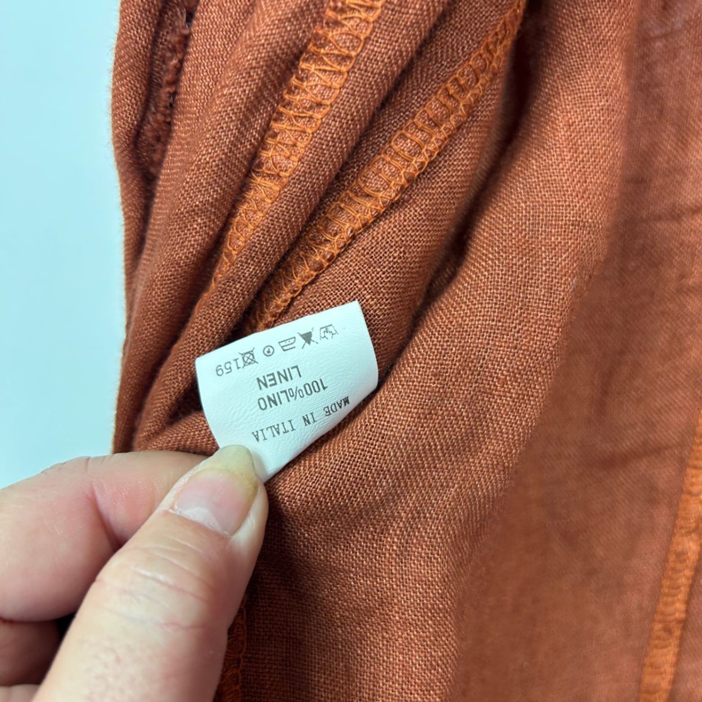 Montaigne Rust Linen Long Sleeve Open Front Top Jacket - One Size