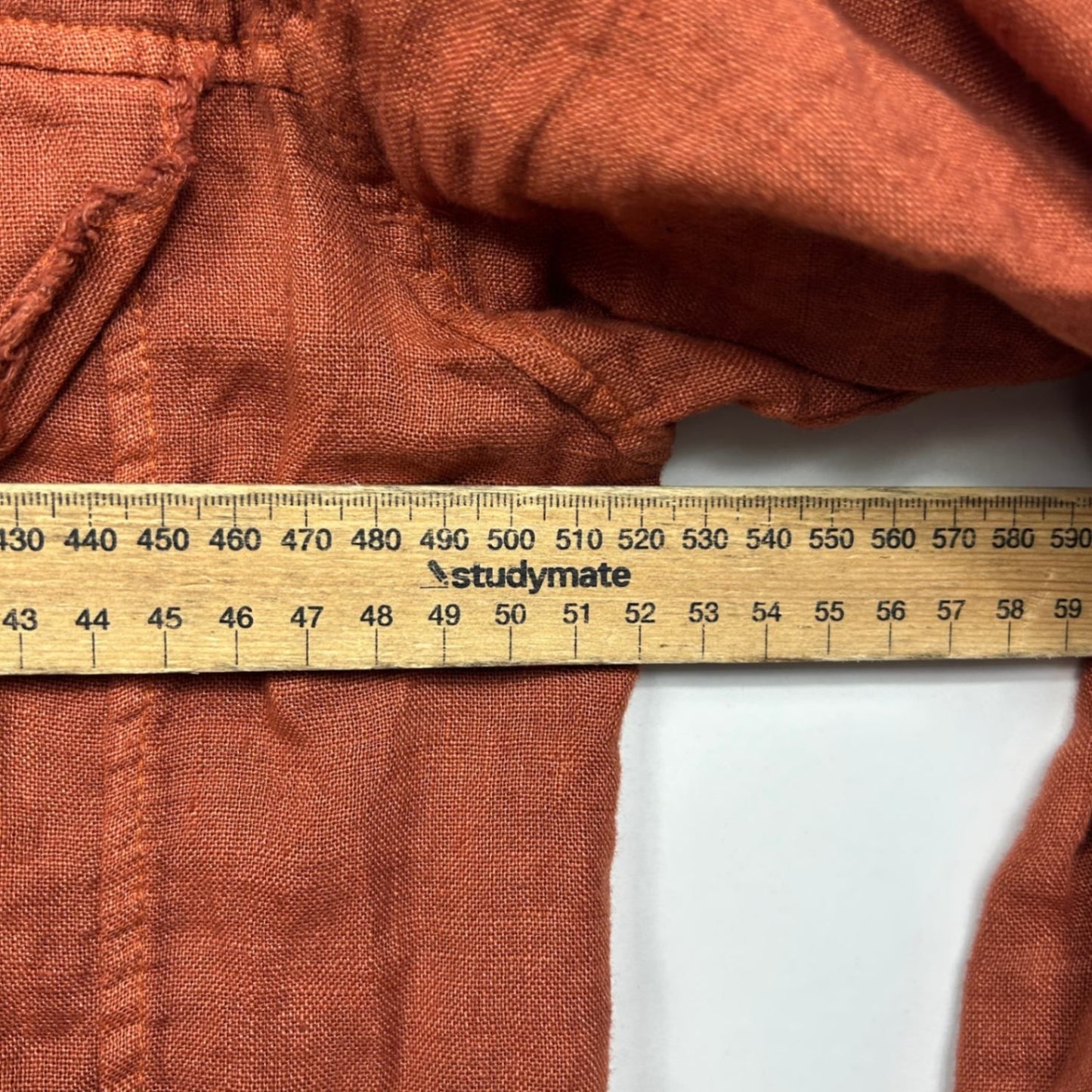 Montaigne Rust Linen Long Sleeve Open Front Top Jacket - One Size